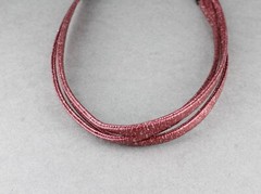 Drk Red thin skinny triple 3-strand faux leather headband hair band narrow bands