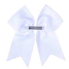 7 Inch Jumbo Solid Color Bows Alligator Hair Clips Girls Women White