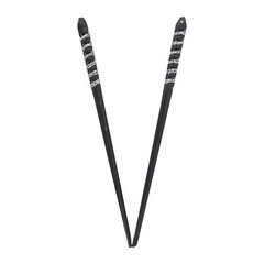 7 inch Long Plastic Hair Sticks with Silver Swirl for Women