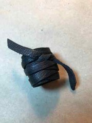 Men’s Viking Hair Style Ponytail Holders Black Leather Wrap Ties Men’s Cuff