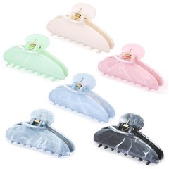 Yuxung 6 Pcs Large Acrylic Hair Claw 1 Count (Pack of 6), Elegant Colors