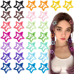 30 Pcs Multicolor Star Hair Clips, 1.18″/3Cm Metal Snap Hair Clips, Cute Stars C