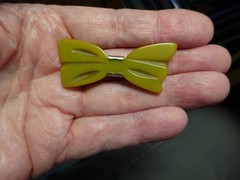 ANTIQUE “Bakelite Carved Barrette Hair Clip” STYLISH THRU THE AGES Office Glamor