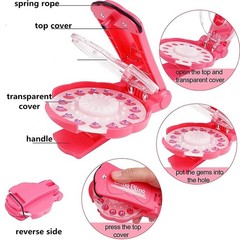 Shining Diamond Bling Hair Sparkle Stapler Machine Set 180 Gems for Decor Girls