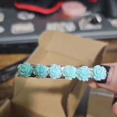 Rose Flower Snap Hair Clips/Barrettes Glitter 6 Pack, Metal/Plastic Women