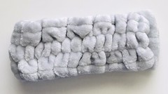 New No Package Mary Kay Light Gray Big Bow Headband with Pink Embroidered Logo