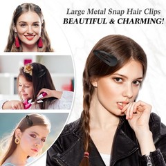 WILLBOND 30 Pieces 3.1 Inch Large Metal Snap Hair 1 Count (Pack of 30), Black
