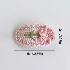 Lovely Handmade Knit Flower Hair Clip Simple Daily Hair Styling Accessory