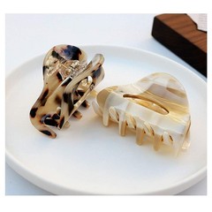 VinBee 3 PACK Hair Claw Clips, 1 Count (Pack of 3), Leopard + Brown + White