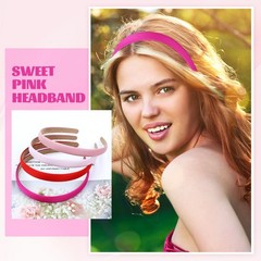 Multicolor Satin Cloth Fabric Covered Thin Plain Plastic Headband Accessories
