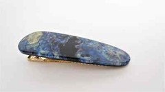 2 1/2 inch abalone shell effect blue multi-color marbled alligator hair clip