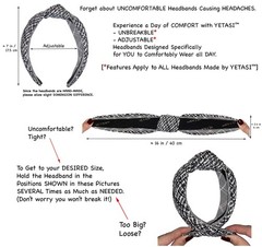 Headbands For Women Black Satin Elegant Knotted Non Slip Silk Quality