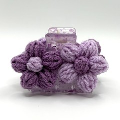 Purple Crochet Flower Claw Clip, Small, Hair Accessories