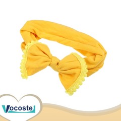Piece of 1 Teenager Bow Headband Fashion Cute Cotton Hair Band Yellow 6.3 Inch