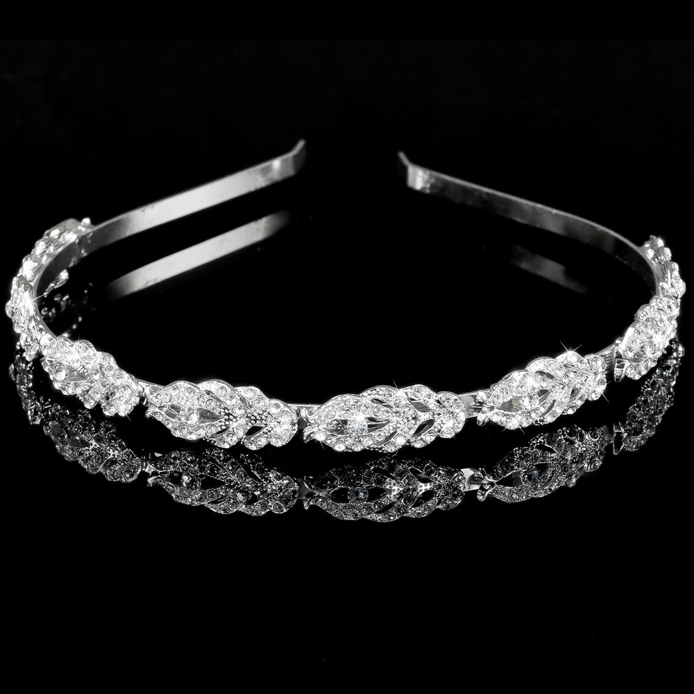 Bride Headpiece – Rhinestone Crystal Wedding Headband for Women, Diamond Headpie