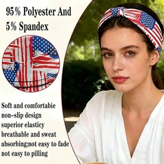 4th of July Headbands for Women, Patriotic Independence Day Memorial Day Wide