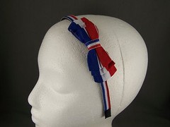 Red White Blue 4th of July plastic headband grip teeth hair band accessory flag