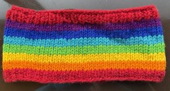 HEADBAND Nepal Hand Made Wool Head Band New Crochet Rainbow Pride #ö