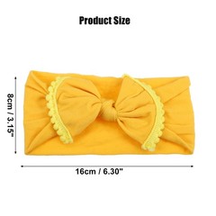 Piece of 1 Teenager Bow Headband Fashion Cute Cotton Hair Band Yellow 6.3 Inch