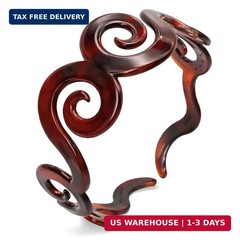 Parcelona French Swirls Wide 1.5″ Tortoise Shell Celluloid Acetate Flexible No S