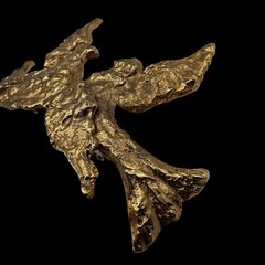 YVES SAINT LAURENT Barrette YSL Hair clip pin AUTH Logo Gold kenkenjp Bird Motif