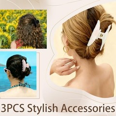 3PCS Claw Clips for Women Large Hair Styling Clips for Thick Thin Hair Black