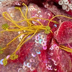 DOLCE & GABBANA Rose Floral Sequin Hairband Tiara Hat Pink Blue