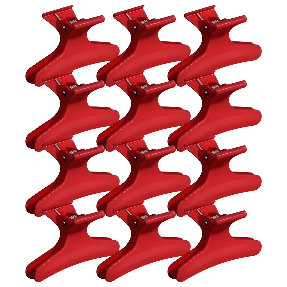 Ondder Red Butterfly Hair Clips for Styling 1 Count (Pack of 12),