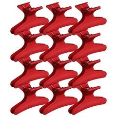 Ondder Red Butterfly Hair Clips for Styling 1 Count (Pack of 12),