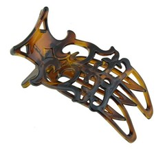 Parcelona French Intricate Celluloid Small Shell 1 Count (Pack of 1), Brown