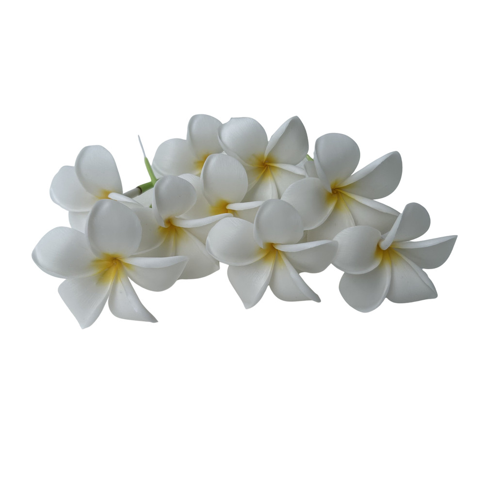 Pack of 10 Plumeria Sticks (5.5 cm) Clay Flower for Hair Accessories Home Decor