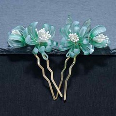 2pcs U-Hair Sticks Flower Tassel Hair Chinese Hanfu Hair Accessorise Jewelry