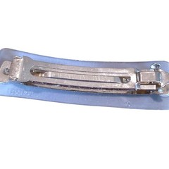 Rectangular Hair Barrettes Set of 3 Blue Purple Green Glossy Textured Finish