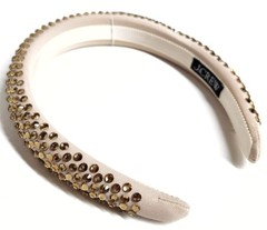 J.Crew Rhinestone Studded Headband Light Khaki Multi Embellished One Size NWT