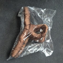 Large Brown Fabric Wrapped Clear Plastic Claw Hair Clip, Solid Classic