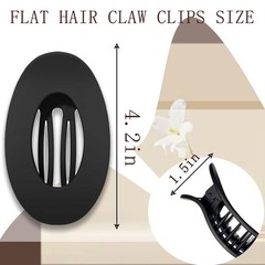 4 PCS Flat Hair Clips for Women Large Matte No-Slip 4 Count (Pack of 1), grey