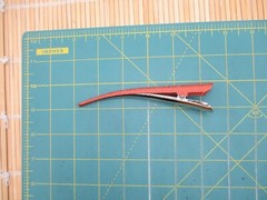 Pink Japanese Kimono Hair Clip, Long Upcycled 130mm Metal Hair Accessory