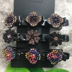 3 PC 4” Sparkling Crystal Braided Hair Clip Set New Free Ship 130