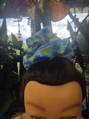 Blue Pinwheel Polyester Cotton Blend Size XXL Scrunchie 7″ Scrunchie Handcrafted