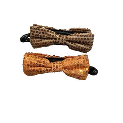 NEW hair accessories set of 2 brown and orange bow clips
