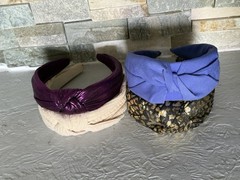 Lot of 4 Padded Knotted Headbands – Metallic, Animal Print & Solid Colors.