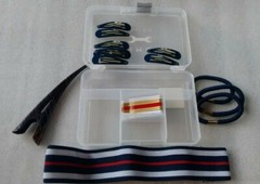 MIMCO designer hair accessories tool kit gift MIM Co Military bands clips + more
