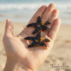 French Amie Star Fish Small Hair Clips Cellulose Acetate Beach Barrette Slide