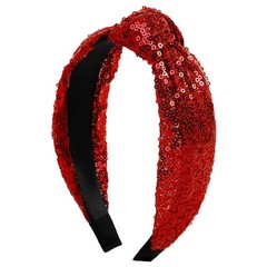 Top Knot Headbands for Women Girls Halloween Sparkly Sequin Knotted Head Band…