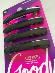 Goody Barrettes ( 4 pcs ) barrette 04414 women hair clip click girl 2.5″ BLACK