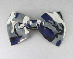 Camo camouflage print chiffon fabric big BOW 5″ wide barrette hair clip kawaii