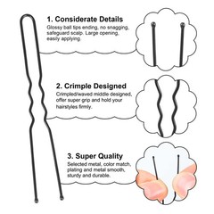 200PCS U-Shaped Hair Pins – French Hair Pins for Buns & Braids