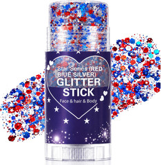 4Th of July Glitter Stick, Patriotic Face Hair Glitter Stick, Fourth of July Out