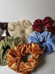 Hair Accessories Lot Scrunchies Hair Ties Velvet Satin Chiffon Mixed Colors