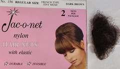 “BUY 1 GET 1 FREE” Jac-O-Net #156 D.BROWN franch thin mesh elastic hair net